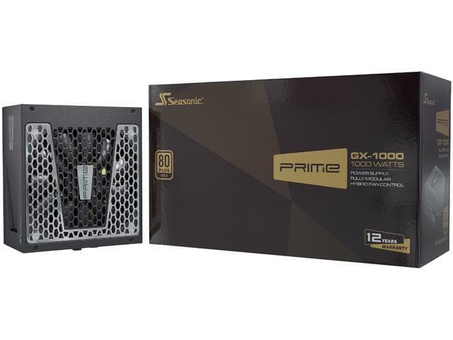 Seasonic PRIME GX-1000, , , ATX Form Factor, Low Noise, Premium Japanese Capacitor, 12 Yea
