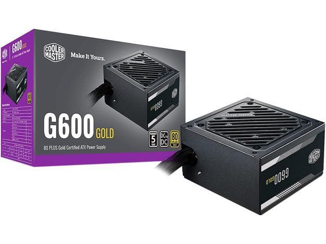 Cooler Master G600 Gold , Efficiency, Intel ATX Version 2.52, Fixed Flat Black Cables. Qui