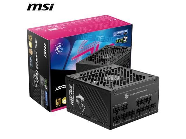 MSI MPG A1000GS , Gaming , , Dual 12V-2x6 Cables, Server-grade Capacitor, & Ready,...