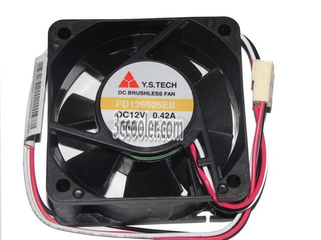 Original Y. S.TECH 6025 60*25mm FD126025EB 12V 0.42A 3 Wires 3 Pins Case fan 6CM