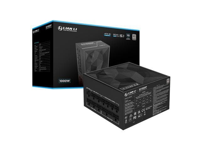 Lian Li SX1000P Platinum Compact ATX Form Factor w/ 12V-2x6 Cable - & Compliant - 140mm Fa
