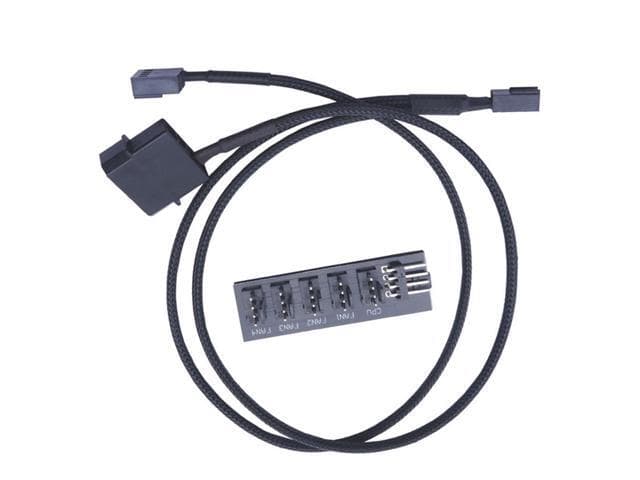 Fan Hub Splitter 1 to 5 Ports 4 Pin PWM Regulator 12V Power Cable Hub Adapter for
