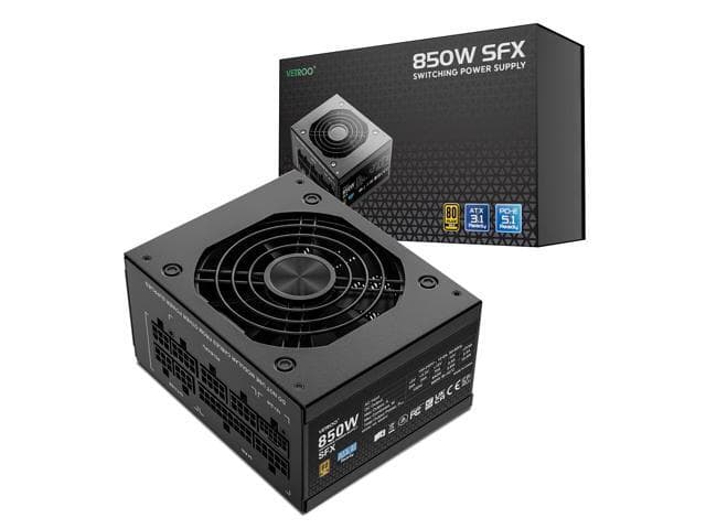 Vetroo 850W SFX & Ready, Certificate , 90mm FDB Fan for Low-Noise Operation, SFX-to-ATX...