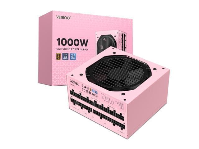 Vetroo Pink Ready Dual , , Eco Mode with 120mm FDB Fan, Compact Size, 10 Year...