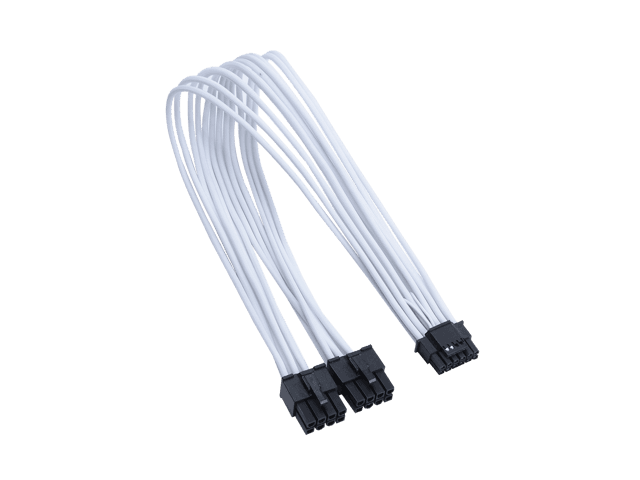 X-Enlazar Superior 600W (Gen 5.0) 12VHPWR Cable / White / Dual 6+2pin to Cable / Mesh Para