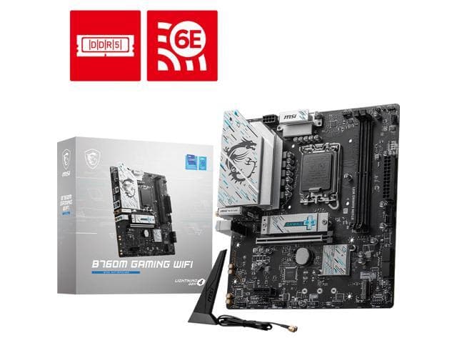 MSI B760M GAMING WIFI DDR5 Gaming MotherboardSupports CPUs 14600KF, 13490F, and 14490F