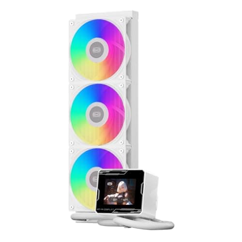 PCCOOLER Liquid CPU Cooler ARGB Display, 360 AIO with 2.8-Inch LCD Screen, Ceramic Bearing