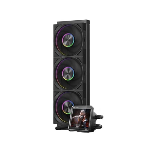 PCCOOLER CPU Cooler AIO, 3.4-inch IPS Display, 360 ARGB Water Cooling, High-Performance F7