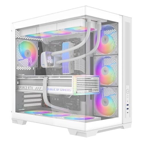 SAMA V52 ATX Mid Tower PC Case, Dual-Chamber Panoramic Tempered Glass Gaming Case, Back-Co