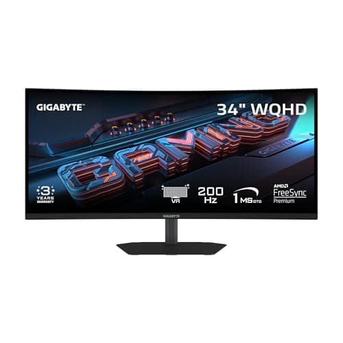 GIGABYTE G34WQC2- VA AMD , Height and Adjustable Black