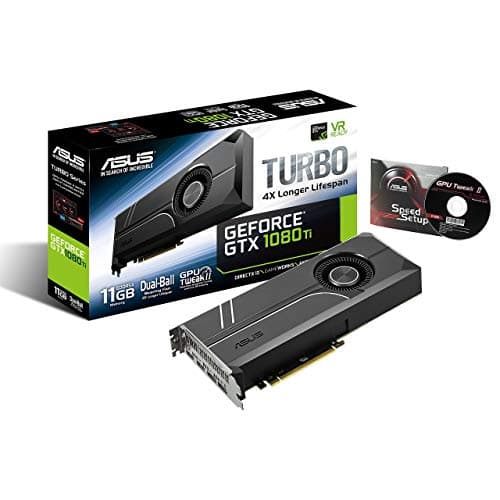 ASUS GeForce GTX 1080 TI 11GB Turbo Edition VR Ready 5K HD Gaming HDMI DisplayPort PC GDDR