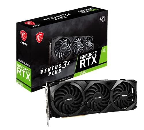 MSI Gaming GeForce RTX 3080 Ventus 3X Plus OC LHR GDRR6X GPU for PC Gaming 320-Bit NVLink