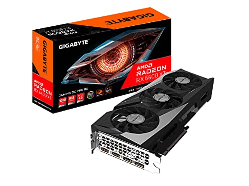GIGABYTE Radeon RX 6600 XT Gaming OC PRO 8G Graphics Card, WINDFORCE 3X Cooling System, 8G