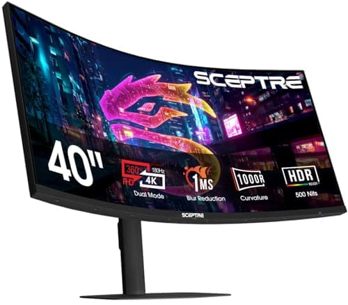 New! Sceptre 5K2K + Prime up to X2 X2 Build-in Speakers, Machine Black 2027 (C415B-UUS360