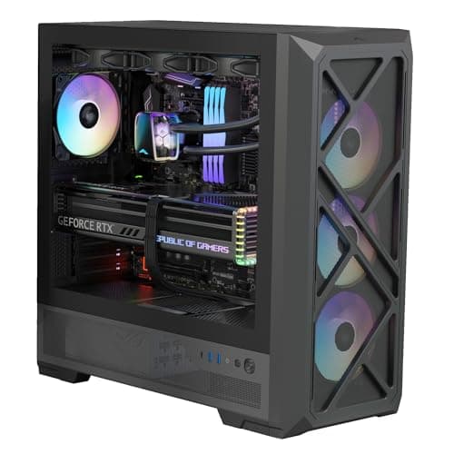 SAMA S41 Mid Tower PC Case - High Airflow ATX PC Gaming Case Mesh Front Panel & Tempered G