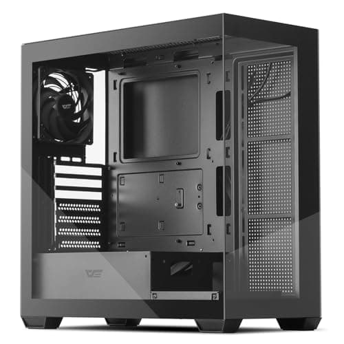 darkFlash ATX Mid-Tower PC Case, Pre-Install 1 Non-LED PWM Fans Computer Case, Full View D