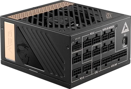 MSI MEG Ai1300P , Gaming , , Native 12V-2x6 Cable, 100% Japanese Capacitor, & Ready, Low-N