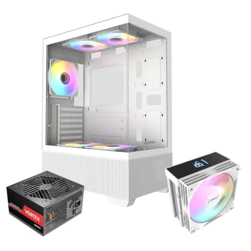 Raidmax i802 Vibe Series ATX Mid Tower Gaming Case Bundle – Tempered Glass Side Panel, Inc