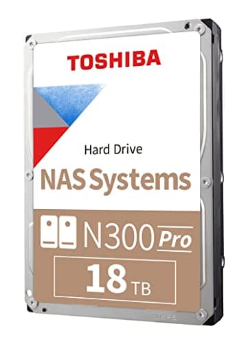 Toshiba N300 PRO Large Sized Business (up to 24 bays) 18TB 7200 RPM 512 MB