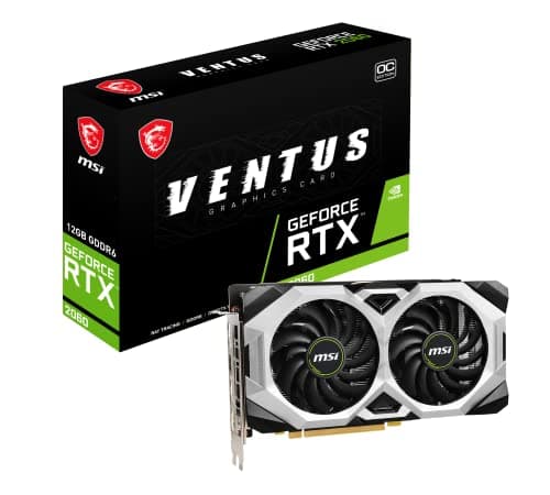 MSI GeForce RTX 2060 Ventus 12G OC NVIDIA 12GB GDDR6 Graphics Card (Renewed)