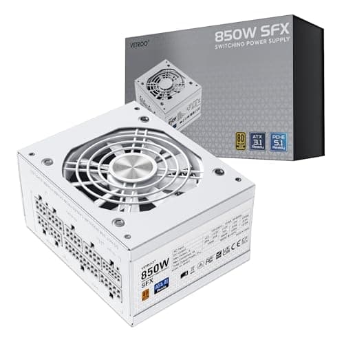 Vetroo 850W SFX & Ready, Certificate , 90mm FDB Fan for Low-Noise Operation, SFX-to-ATX Br