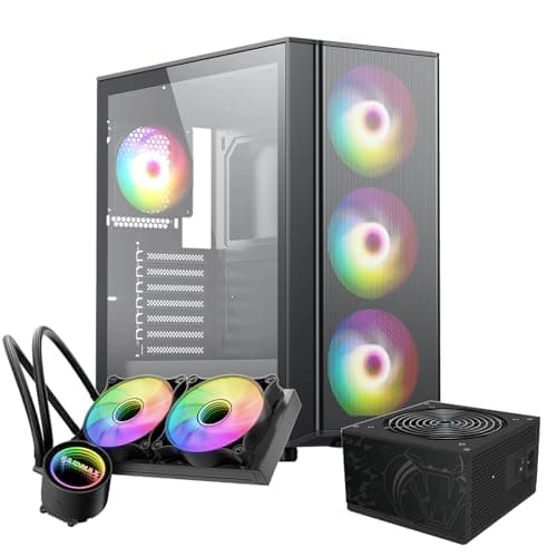 RAIDMAX X606 AI PC Bundle, Mesh Front ATX Case with 3X 140 ARGB Fans, 240