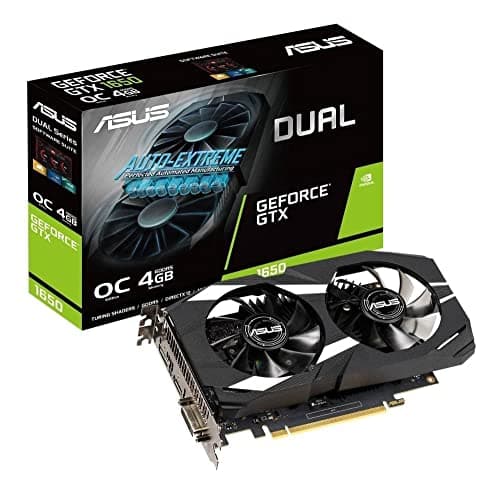 Asus GeForce GTX 1650 Overclocked 4GB Dual-Fan Edition VR Ready HDMI DP 1.4 DVI Graphics C