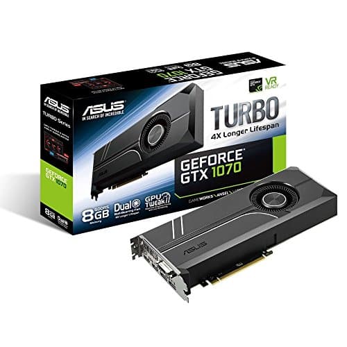 ASUS GeForce GTX 1070 8GB Turbo Edition 4K & VR Ready Dual HDMI 2.0 DP 1.4 Auto-Extreme Gr