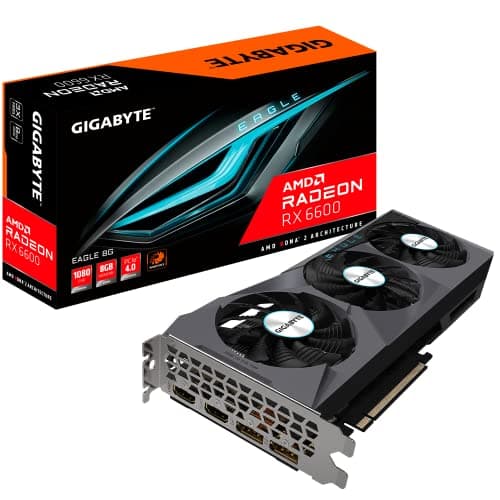 GIGABYTE Radeon RX 6600 Eagle 8G Graphics Card, WINDFORCE 3X Cooling System, 8GB 128-bit G