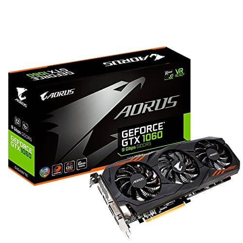 GIGABYTE GV-N1060AORUS-6GD AORUS GeForce GTX 1060 6G 9 Gbps Computer Graphics Card (Renewe