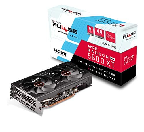 Sapphire 11296-05-20G Radeon Pulse RX 5600 XT BE 6GB GDDR6 Dual HDMI/Dual DP OC w/Backplat